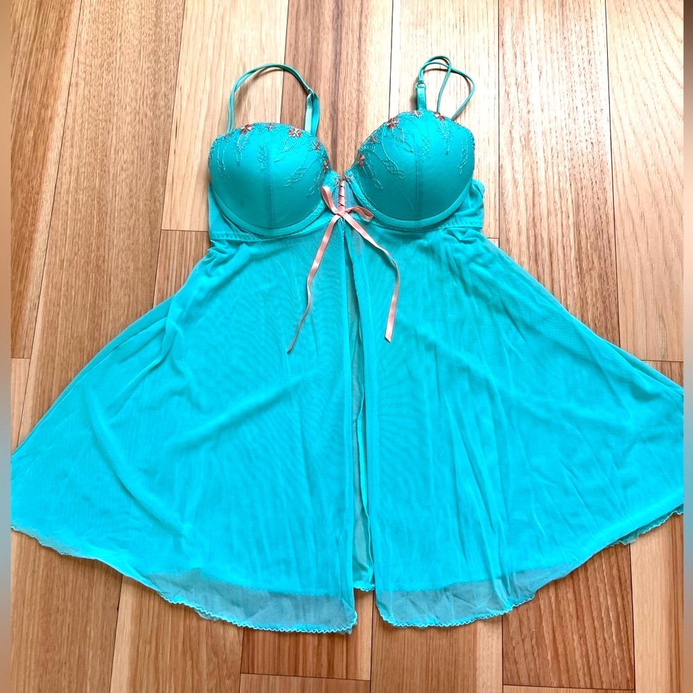 Inner Secrets Blue Slip Dress/Babydoll Medium